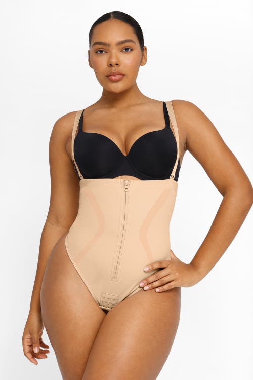 Shapellx Inner Armor X Comfy Sculpting Thong In Antique White
