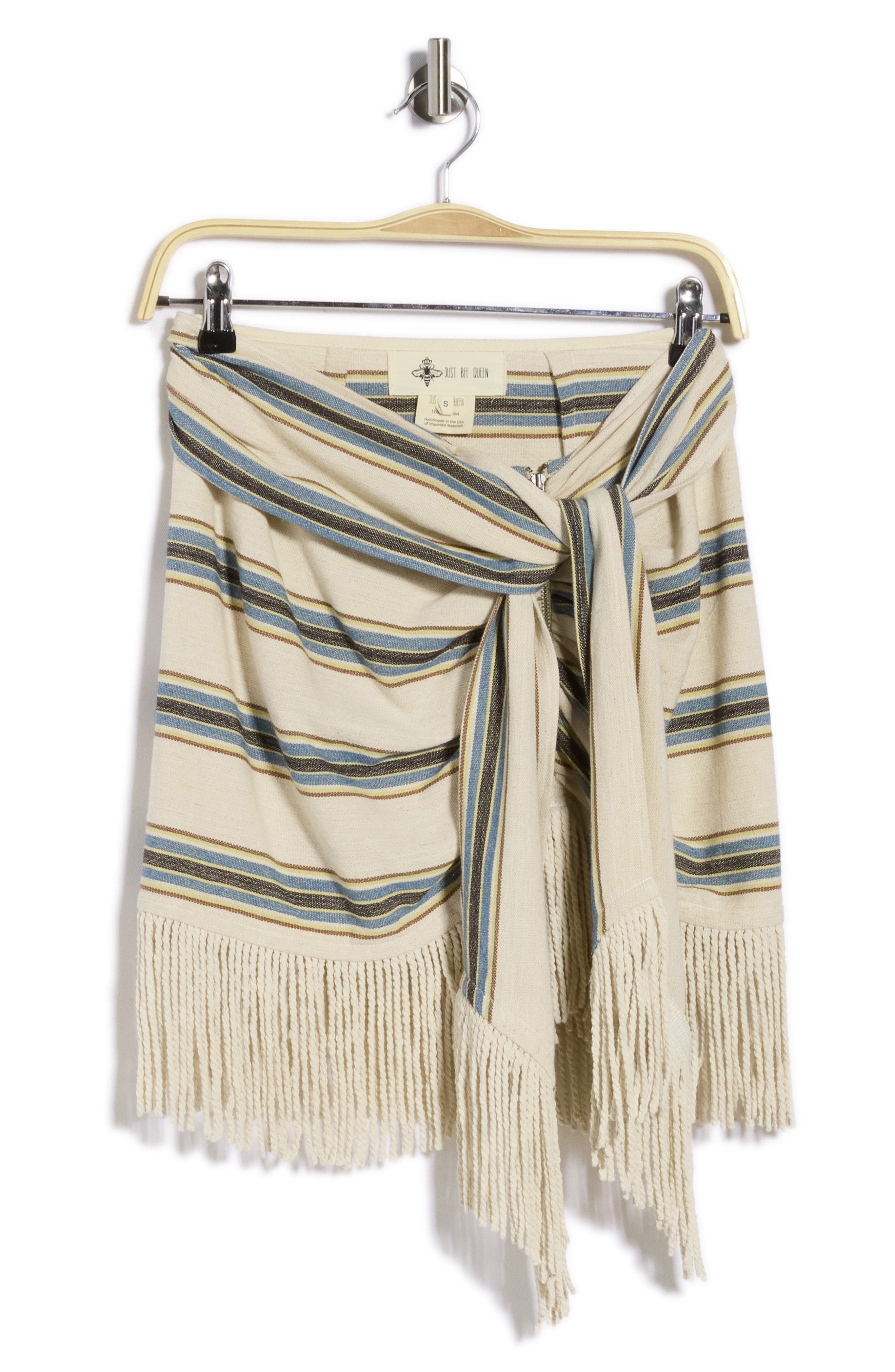 Charlie Striped Fringe Miniskirt