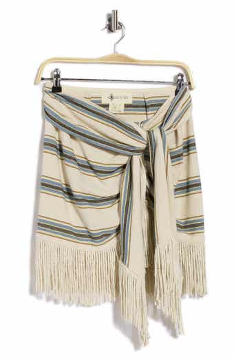 Charlie Striped Fringe Miniskirt