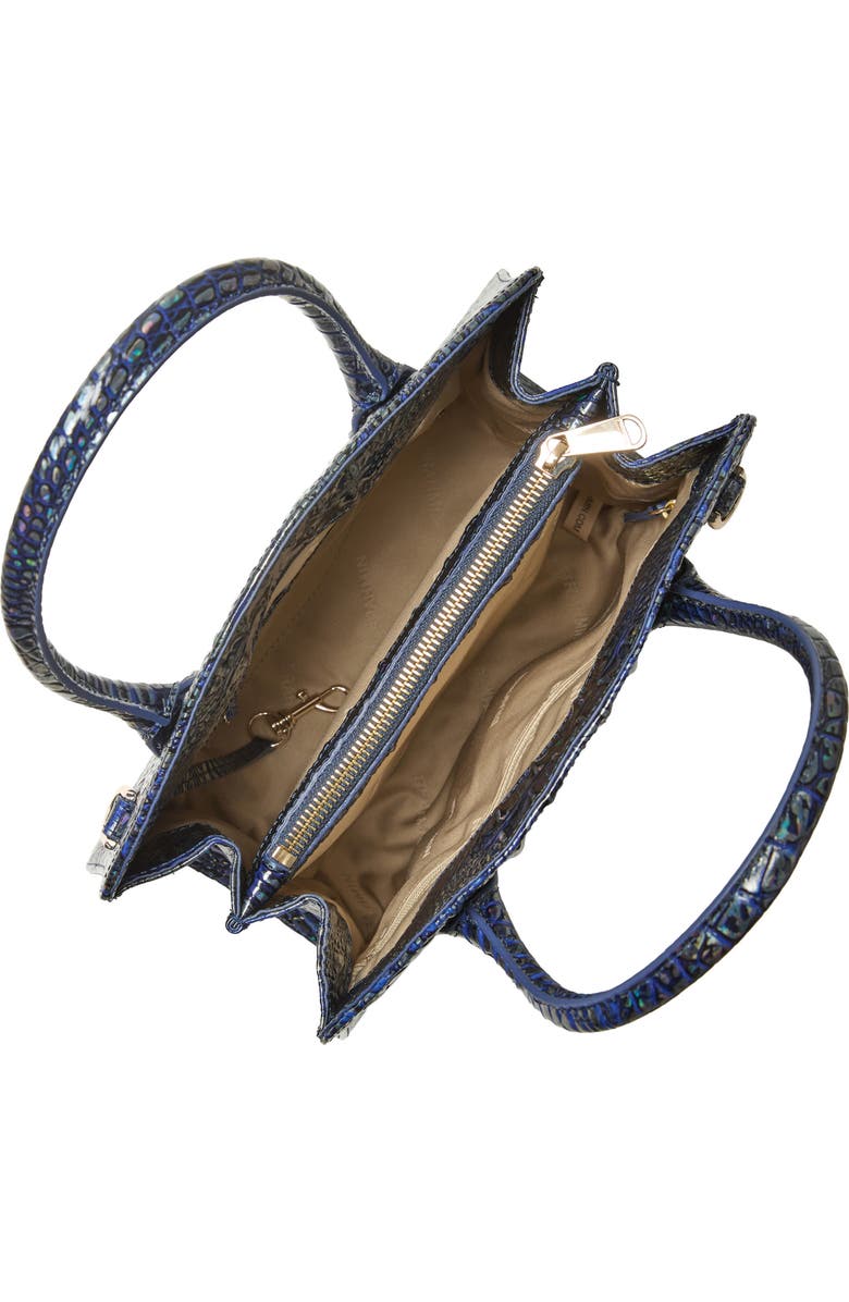 Brahmin Rosetta Croc Embossed Leather Satchel, Alternate, color, Royal Blue Melbourne