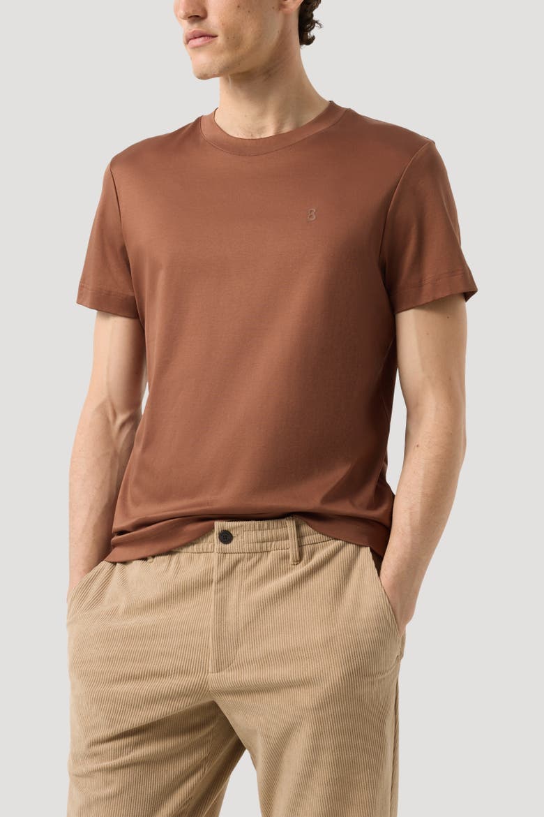 Cotton T-shirt Ryan, Alternate, color, Brown