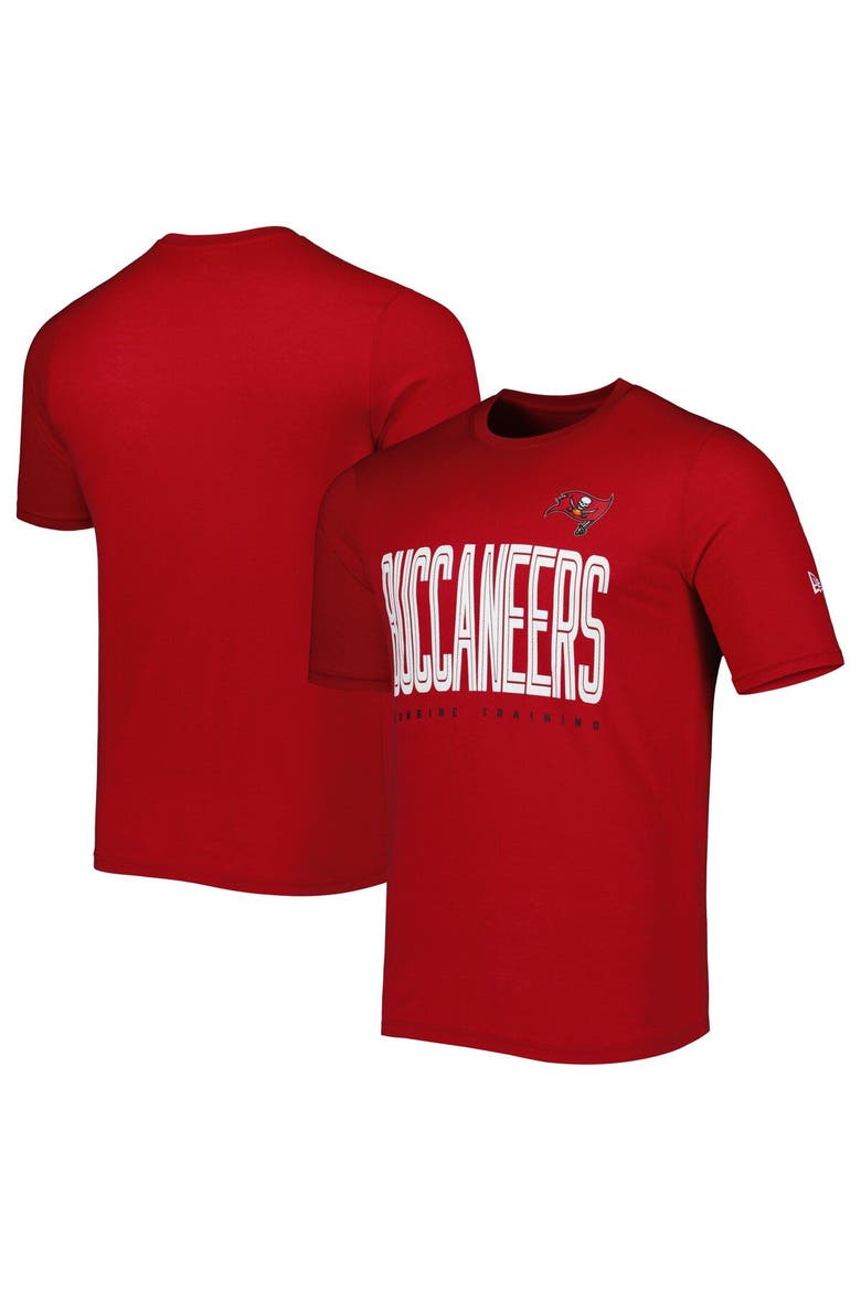 Men's New Era Red Tampa Bay Buccaneers Combine Authentic Training Huddle Up T-Shirt, Main, color, Red