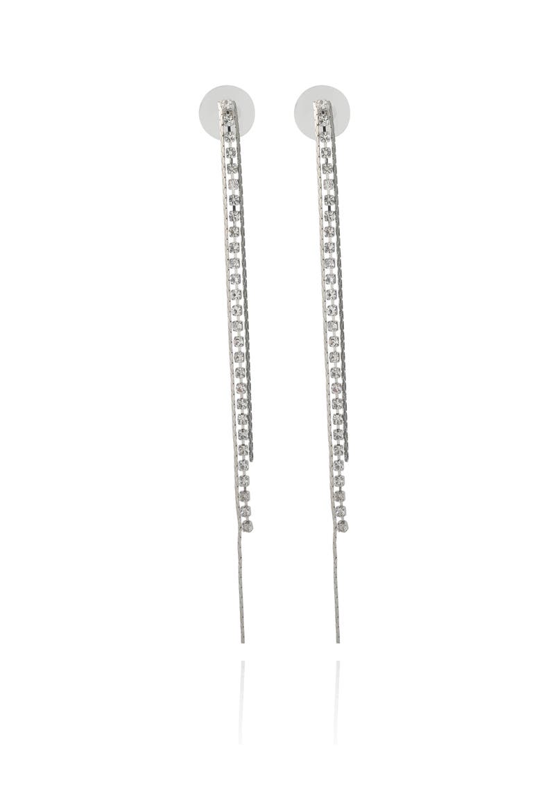 Chain Fringe Drop Earrings, Alternate, color, Silver