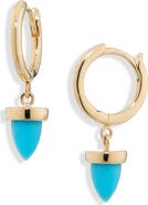 Zoë Chicco Turquoise Bullet Drop Huggie Hoop Earrings