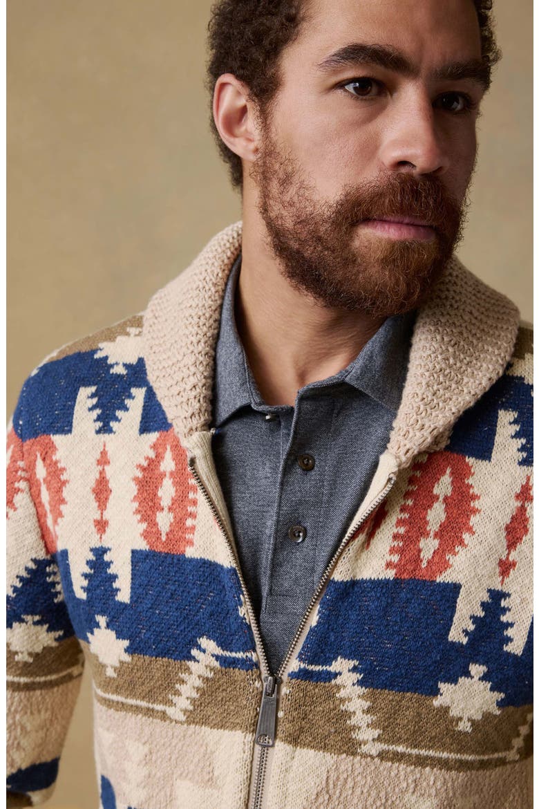 ThunderVoice Eagle Cardigan, Alternate, color, SAND FOUR EAGLES