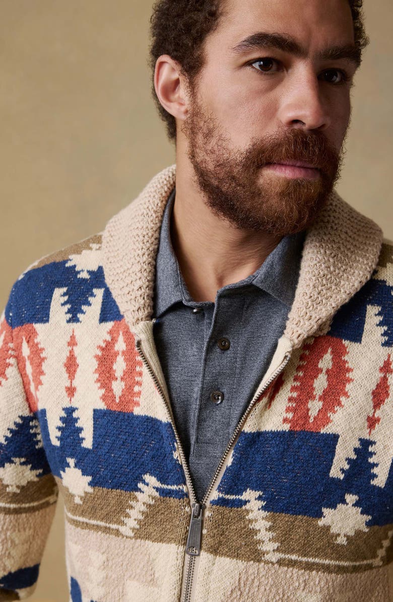 Faherty ThunderVoice Eagle Cardigan, Alternate, color, Sand Four Eagles