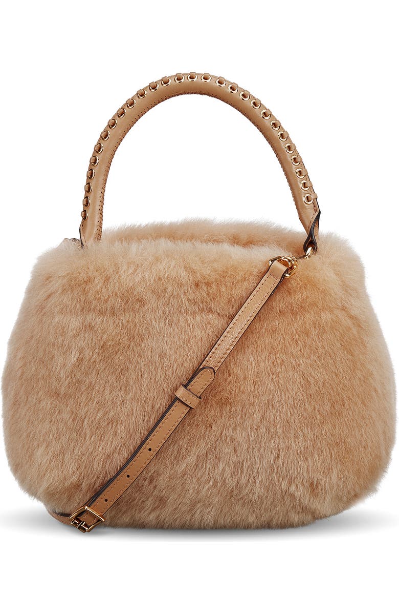 AIMEE Top Handle Genuine Shearling & Leather Crossbody Bag, Main, color,