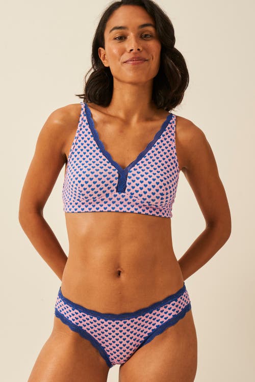 Stripe & Stare The Lace Plunge & Original Knicker Set In Multi