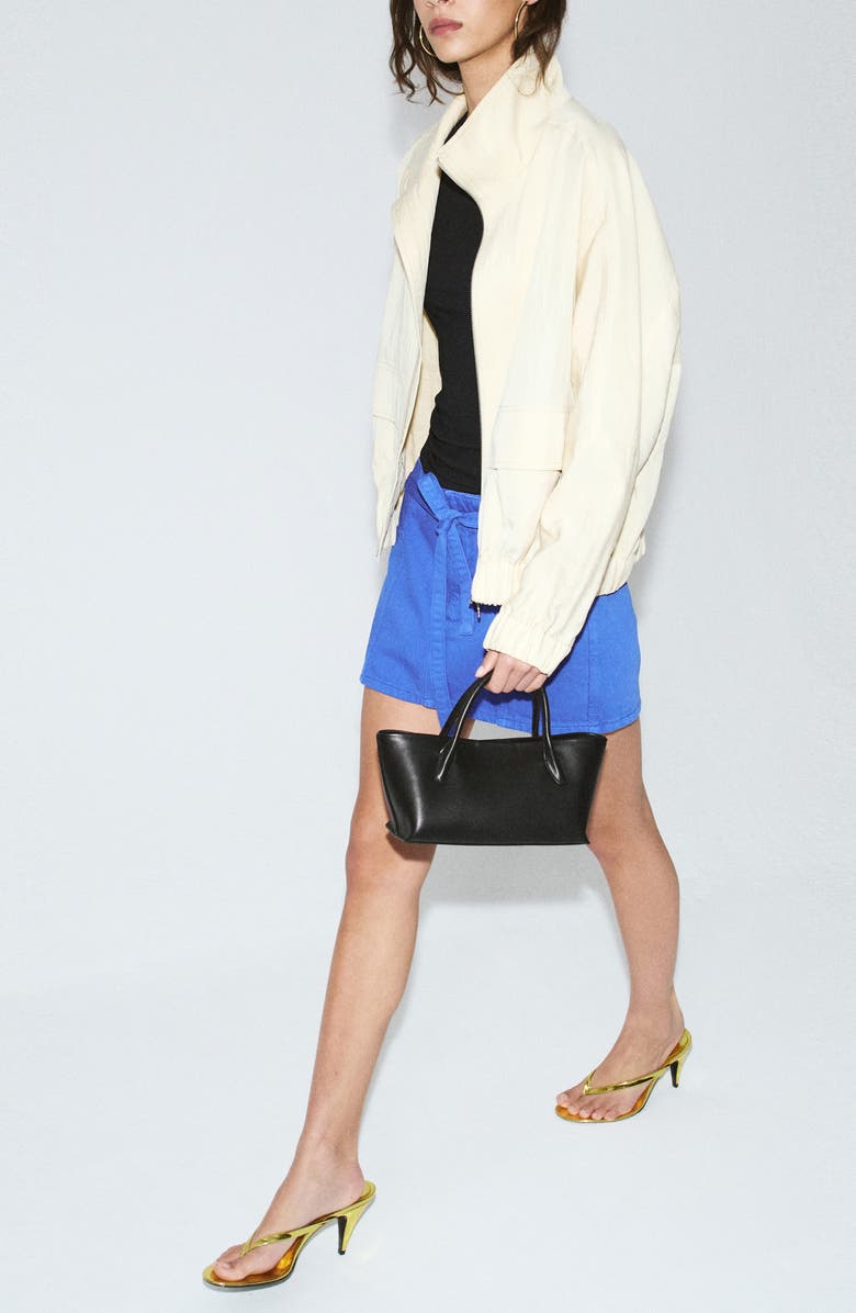 MANGO Featuring Hailey Bieber Amber Denim Miniskirt, Alternate, color,