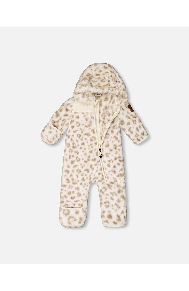 Deux par Deux Mid-Season Plush One Piece Outerwear Leopard, Main, color, 
