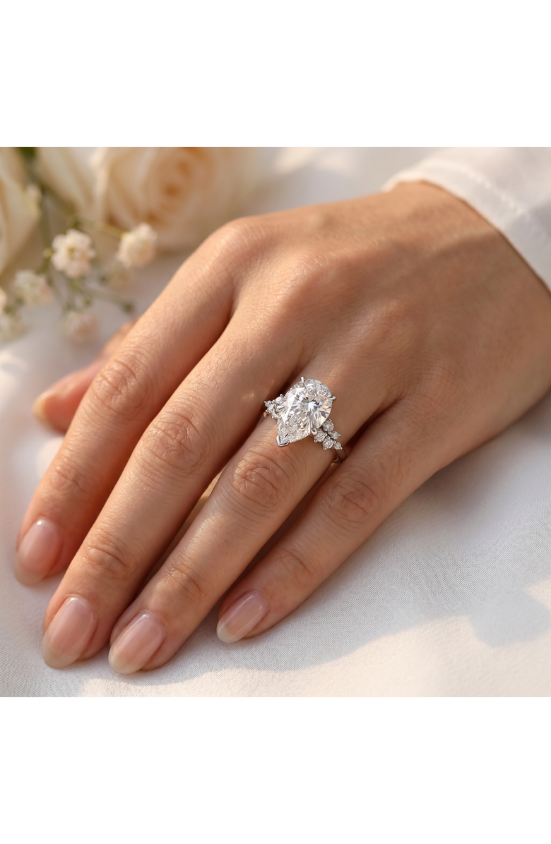 Bliss Diamond Certified 3 1/3Ct Pear Diamond Engagement Ring 14k Gold or Platinum Lab Grown, Alternate, color, 14K Yellow Gold