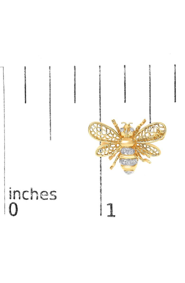 Haus of Brilliance 14K Yellow Gold Diamond Accent Bumble Bee Brooch Convertible Pendant, Alternate, color, Yellow Gold