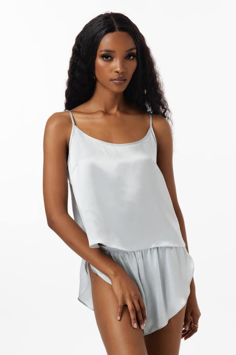 Adjustable Spaghetti Strap Pure Silk Camisole Set