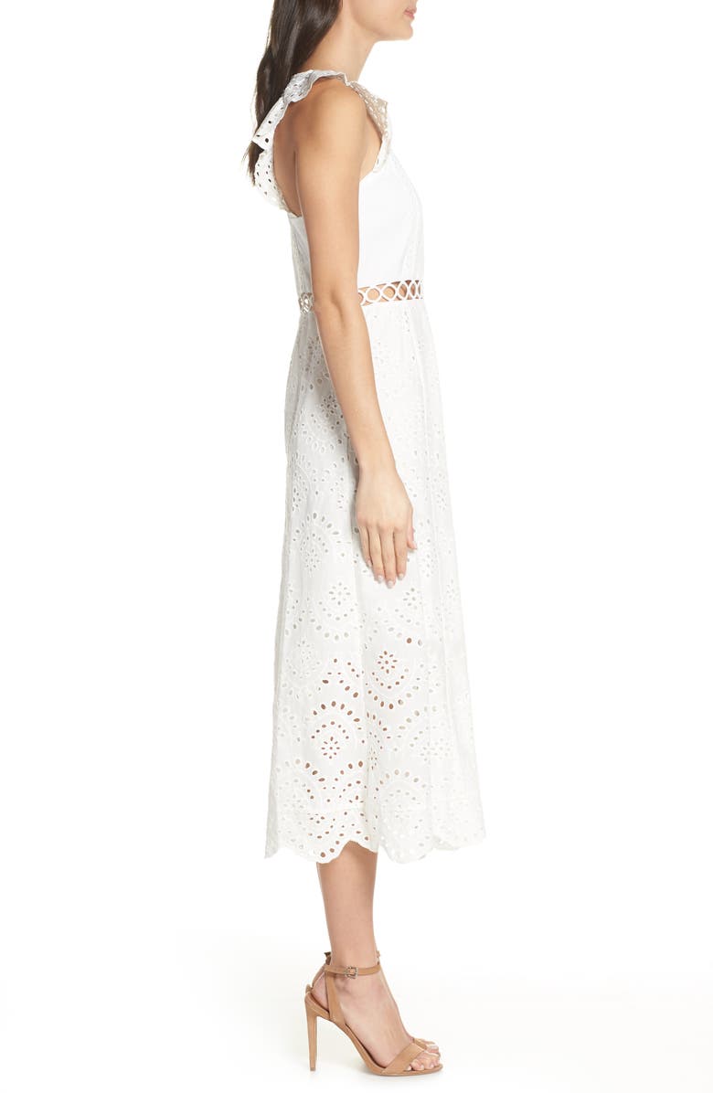 Sam Edelman Eyelet Midi Dress, Alternate, color, 