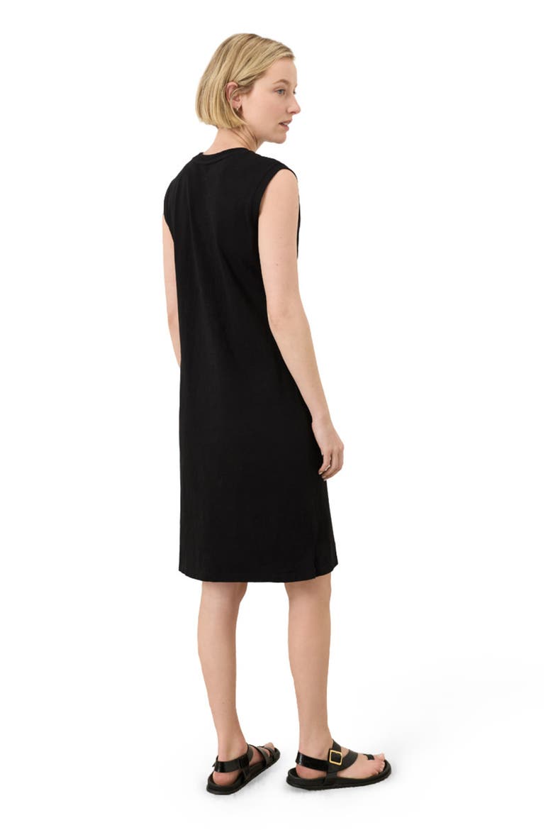Organic Cotton Soft-Slub Essential Muscle Tee Dress, Alternate, color, Black