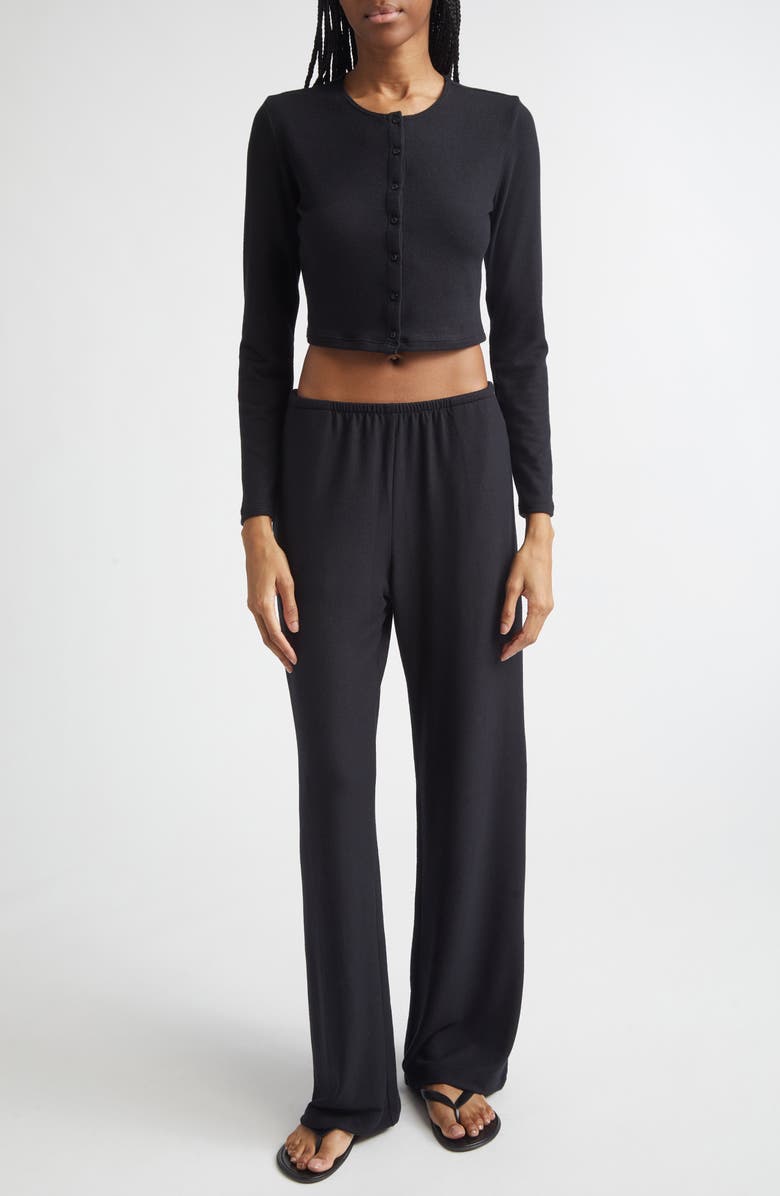 LESET Lauren Crop Cardigan, Alternate, color, Black