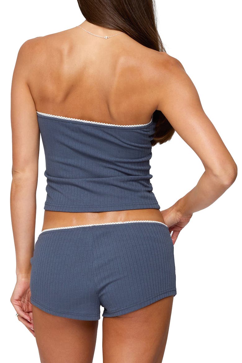 Isela Pointelle Crop Tube Top, Alternate, color, NAVY