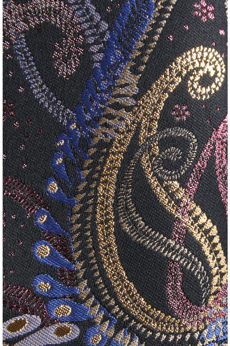 Paisley Duchesse Satin Blazer, Alternate, color, MULTICOLOR BLACK BASE