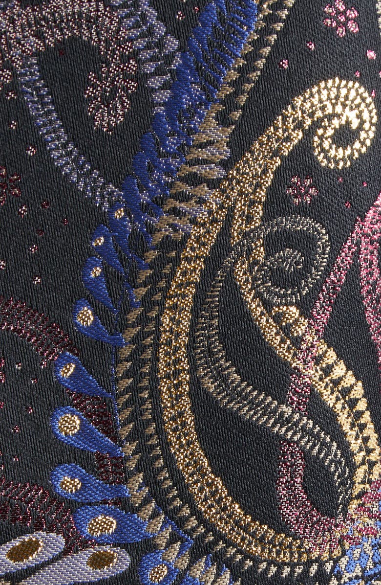 Etro Paisley Duchesse Satin Blazer, Alternate, color, Multicolor Black Base