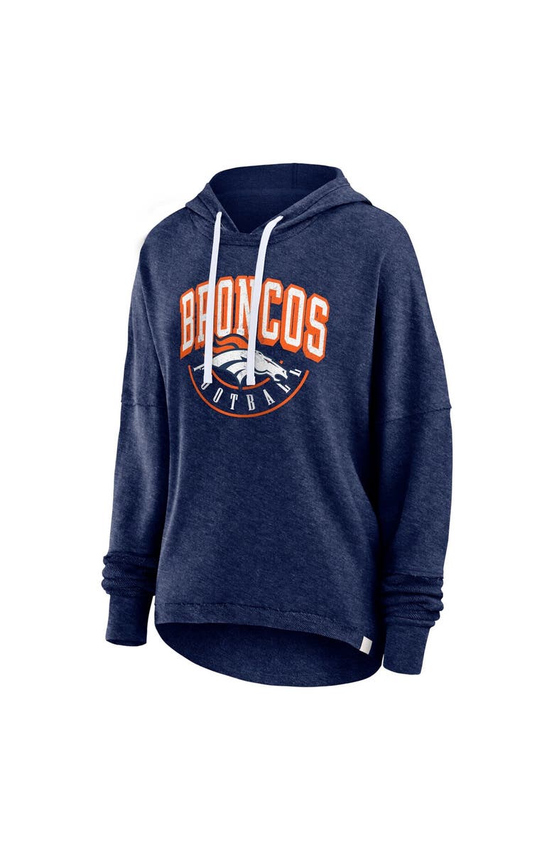 FANATICS Women's Fanatics Branded Navy Denver Broncos Lightewight Modest Crop Lounge Helmet Arch Pullover Hoodie, Alternate, color, 