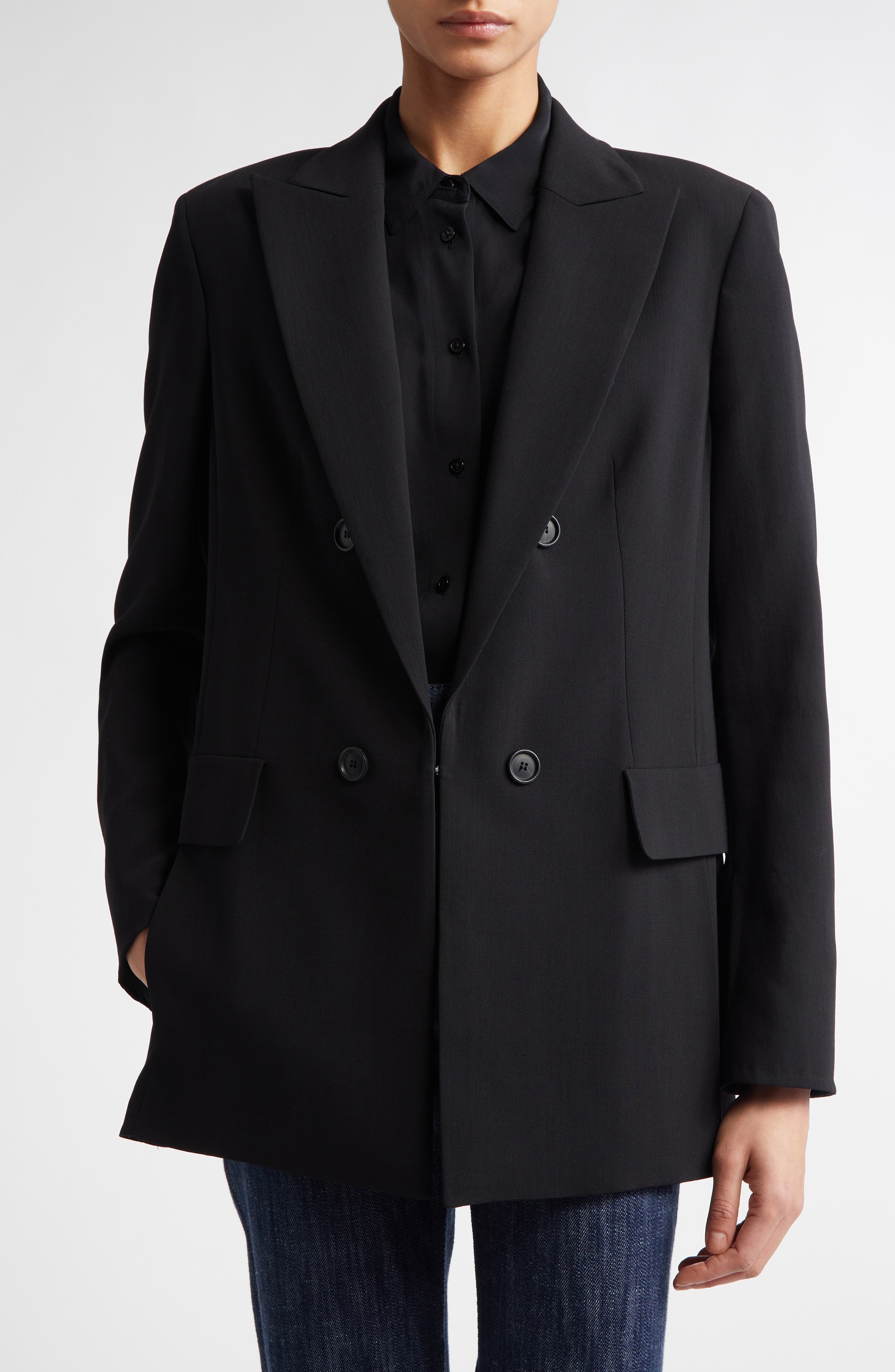 Lucia Double Breasted Wool Blend Blazer