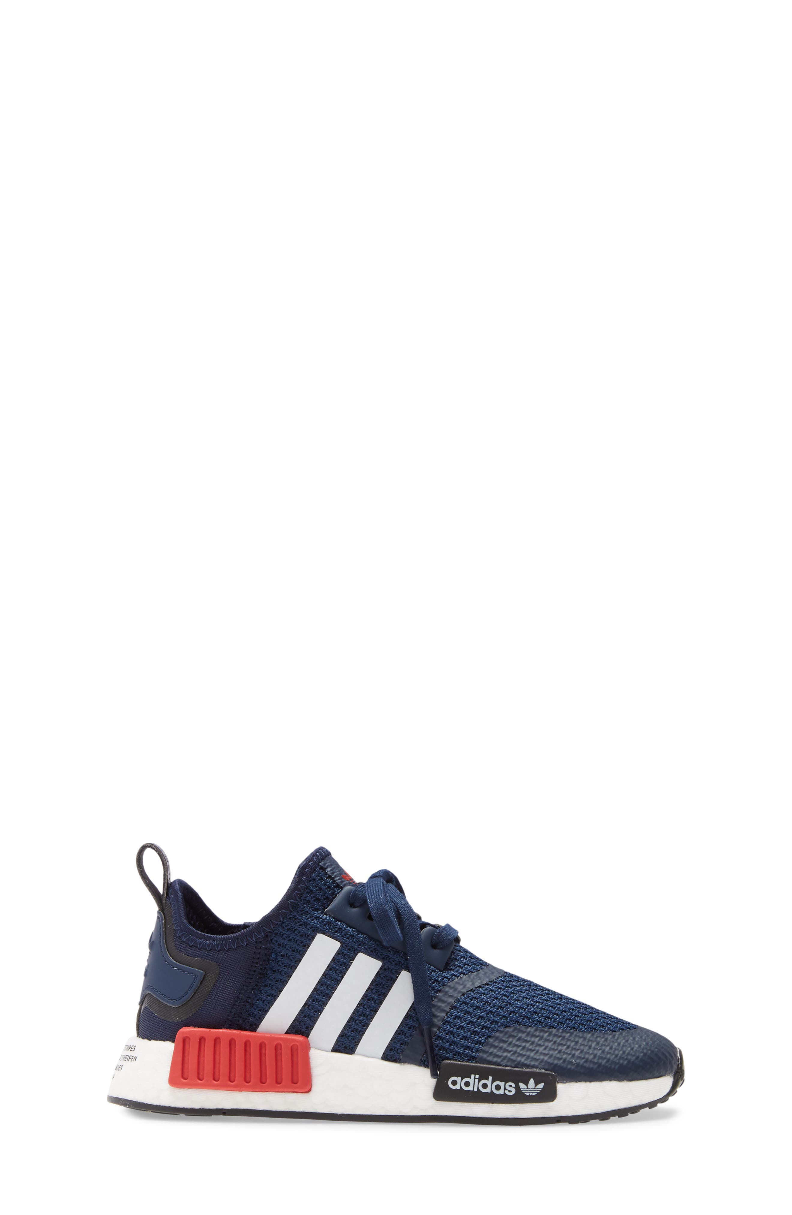 NMD R1 Sneaker, Alternate, color, NAVY/ WHITE/ SCARLET