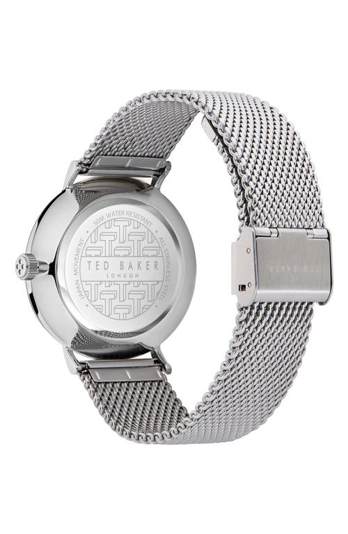 Ted Baker Phylipa Gents Mesh Strap Watch, 43mm In Silver/white/silver