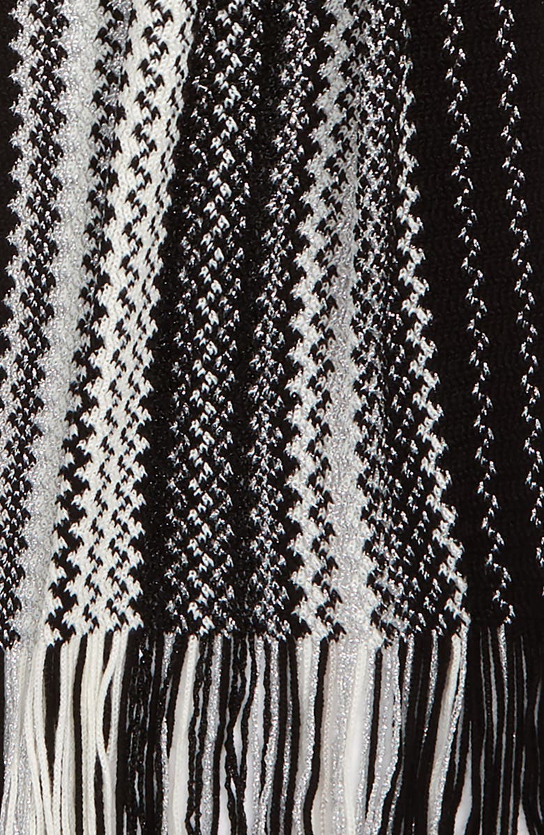 Missoni Zigzag Extra Long Metallic Wool Blend Skinny Scarf, Alternate, color, 