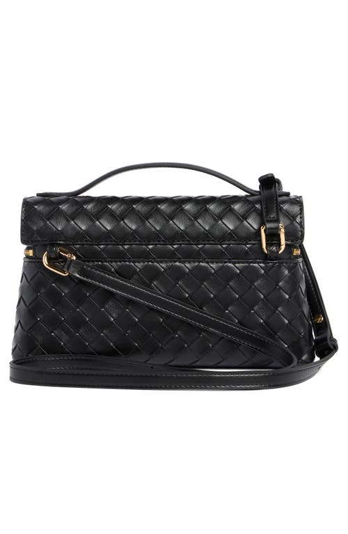 Jw Pei Thea Woven Faux Leather Top Handle Crossbody Bag In Black