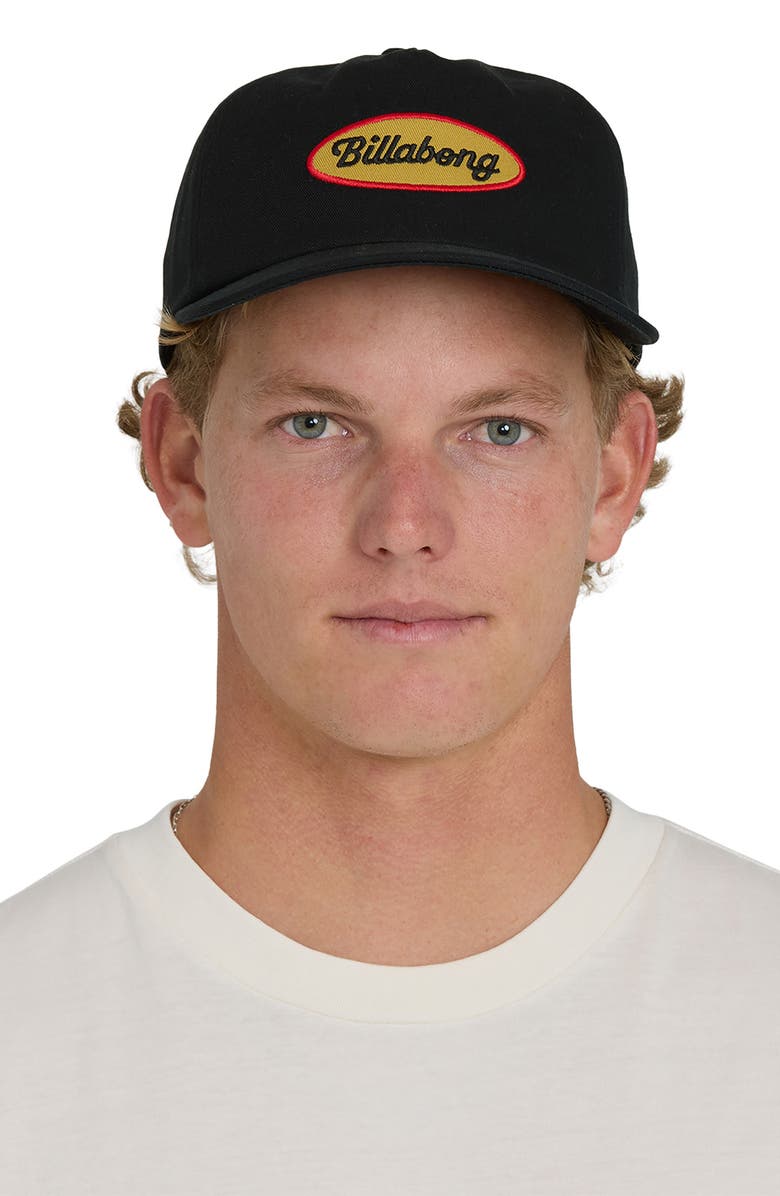 Billabong Caution Patch Snapback Hat, Alternate, color, Black