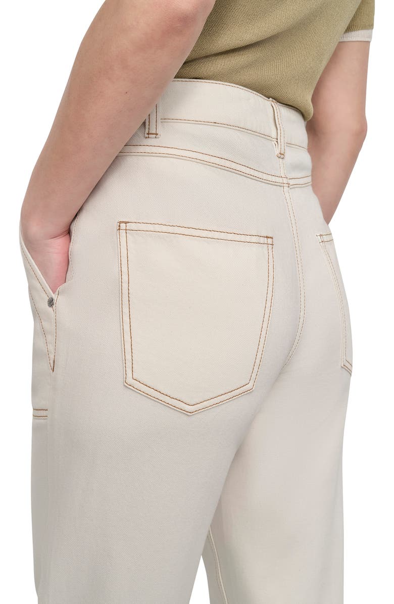 DKNY Contrast Stitch Ecru Jeans, Alternate, color, Ecru