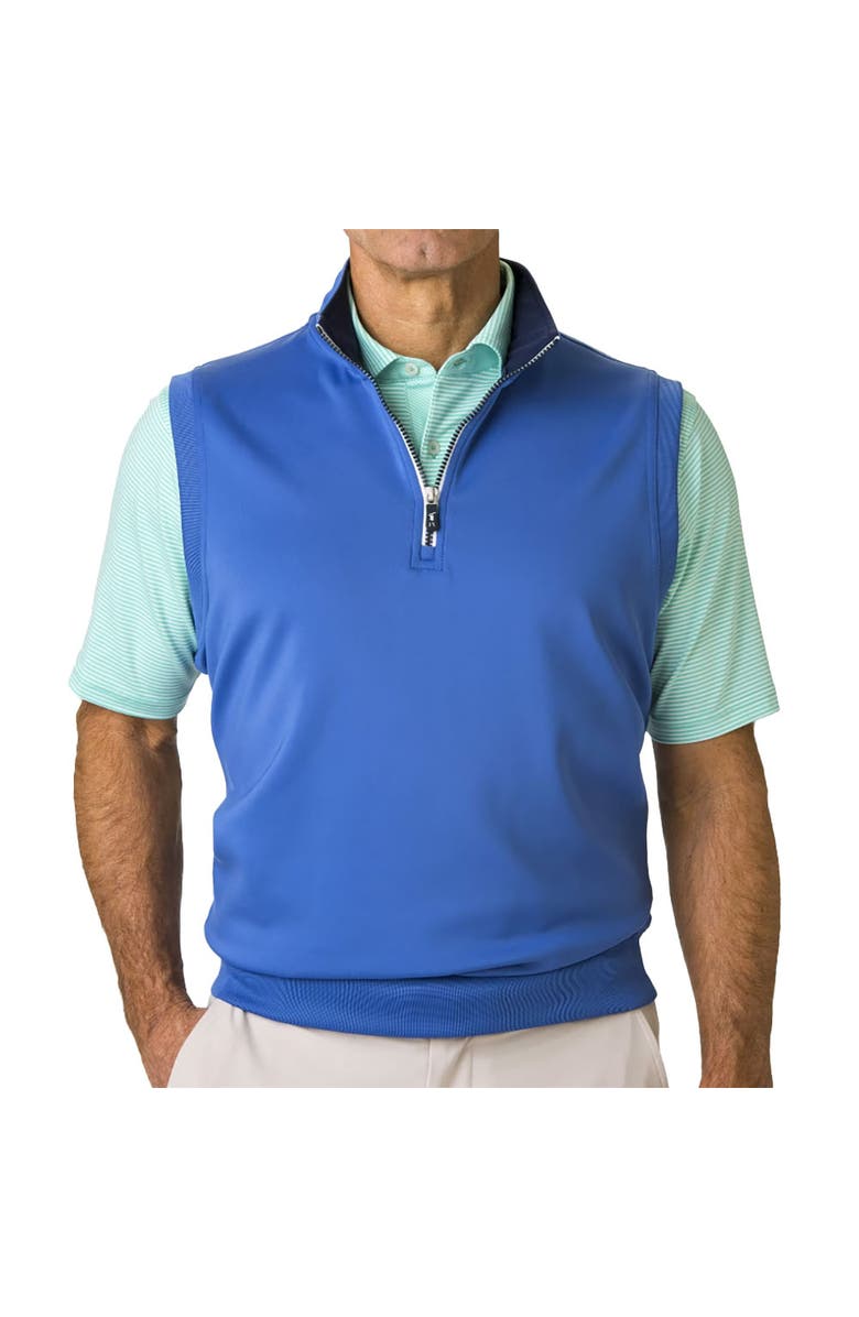 Fairway & Greene Caves Mens Golf Quarter-Zip Vest, Main, color, Baltic