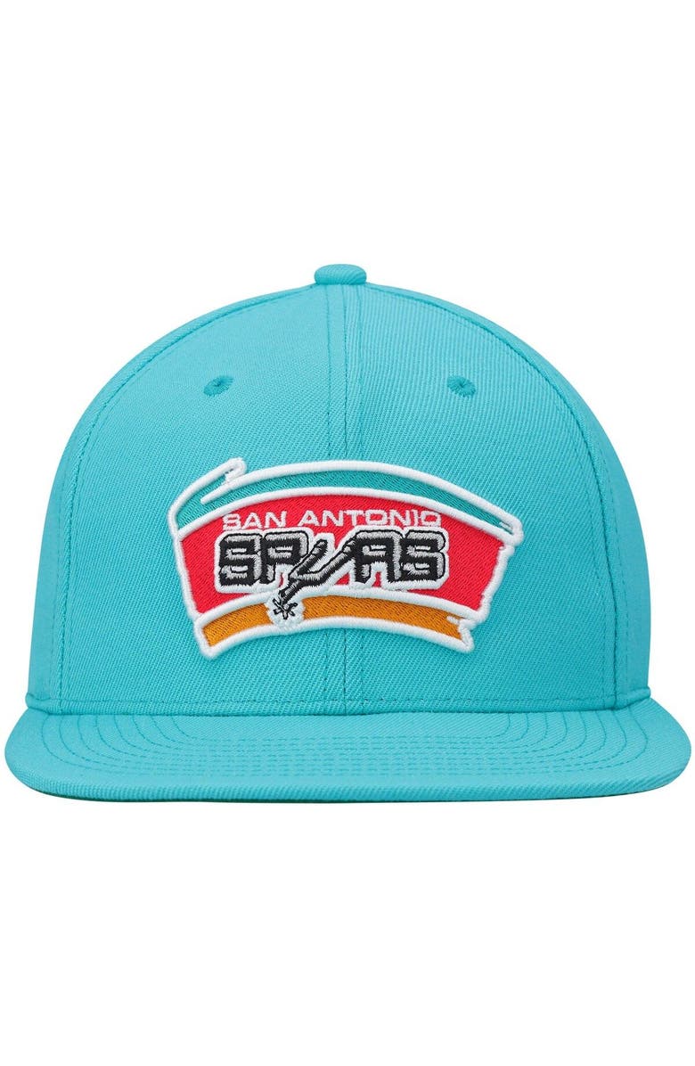 Mitchell & Ness Men's Mitchell & Ness Teal San Antonio Spurs Hardwood Classics Team Ground 2.0 Snapback Hat, Alternate, color, Teal