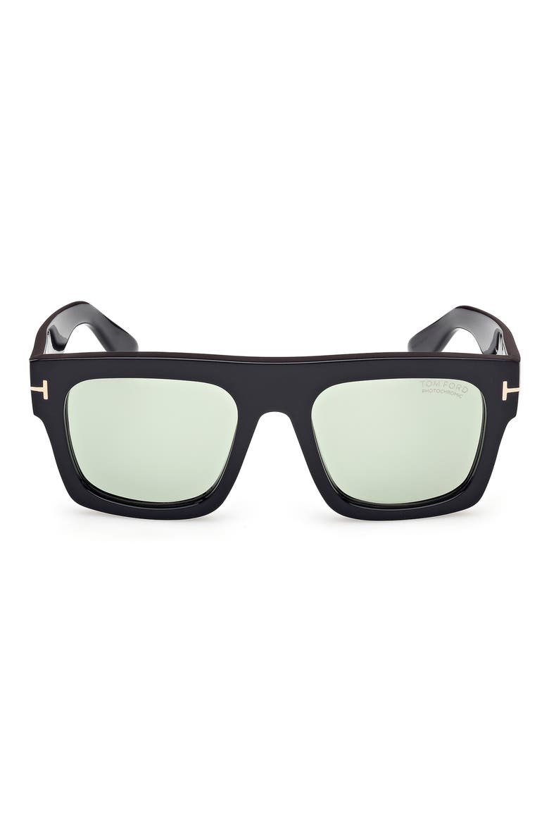 Fausto 53mm Square Sunglasses, Main, color, BLACK/ PHOTOCHROMIC GREEN