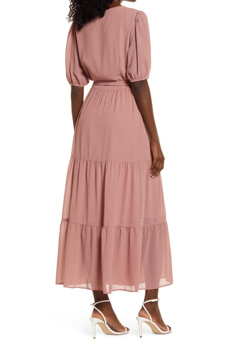 Tiered Wrap Dress, Alternate, color, MAUVE
