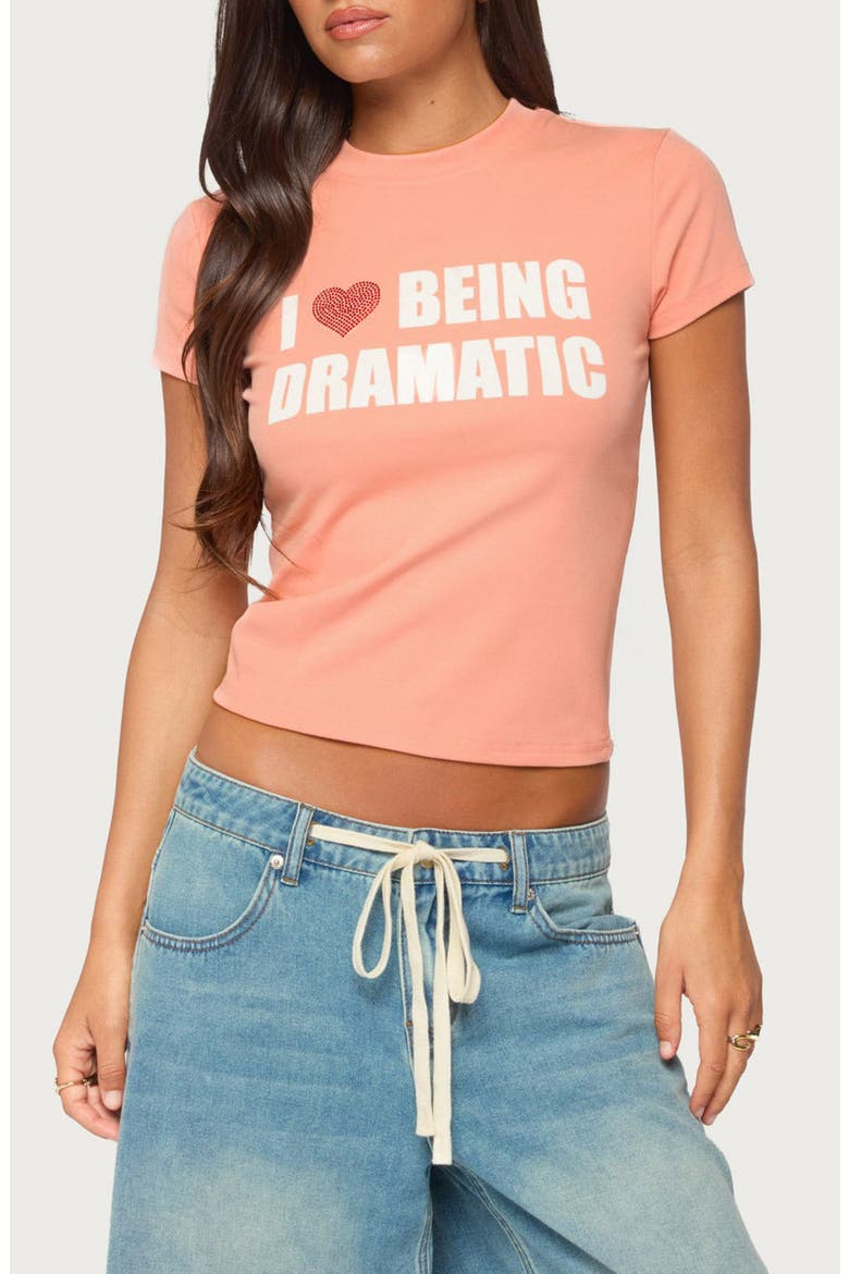 I Heart Being Dramatic Graphic T-Shirt, Main, color, ORANGE