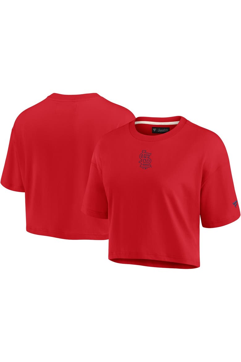 Women's Fanatics Signature Red St. Louis Cardinals Elements Super Soft Boxy Cropped T-Shirt, Alternate, color, Red