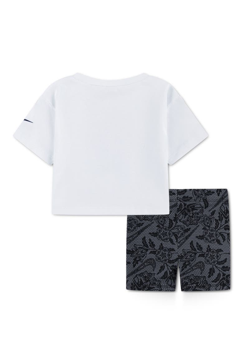 Lace It Up T-Shirt & Bike Shorts Set, Alternate, color, BLACK