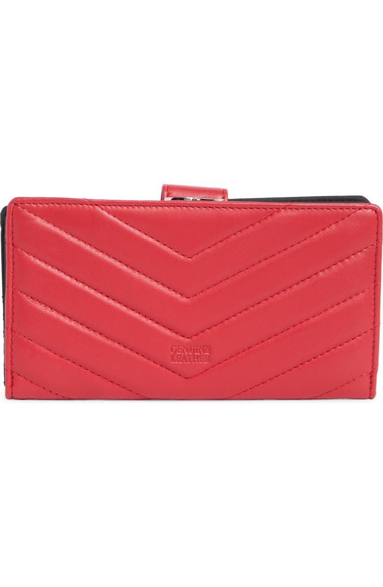 MUNDI SMALL LEATHER GOODS Quilted Tab Frame Clutch, Alternate, color, Bright Red