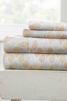 IENJOY HOME Our Elegant Fall Foliage Pattern 4-Piece Sheet Set - Yellow - Queen