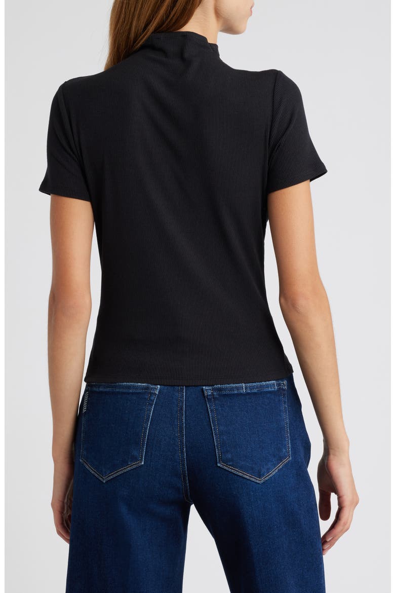 Blanche Mock Neck Rib Top, Alternate, color, BLACK