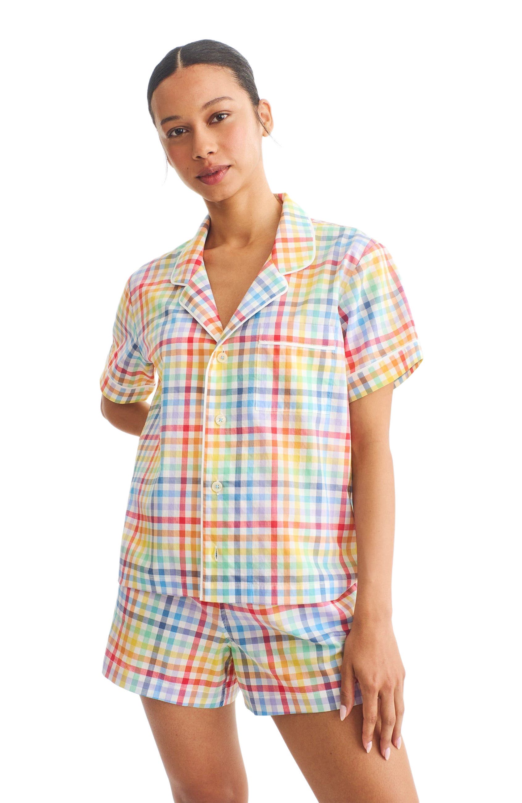 selected Ivory Rainbow Plaid