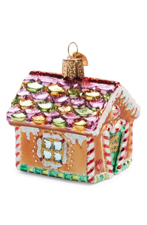 Gingerbread House Glass Ornament