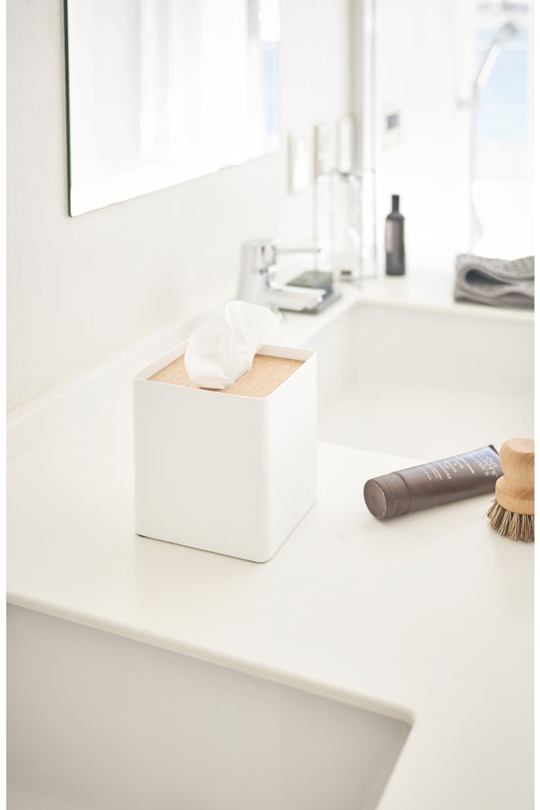Square Tissue Box Case, Alternate, color, ASH