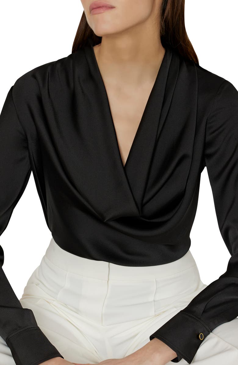 Milly Nancy Cowl Neck Satin Top, Alternate, color, 