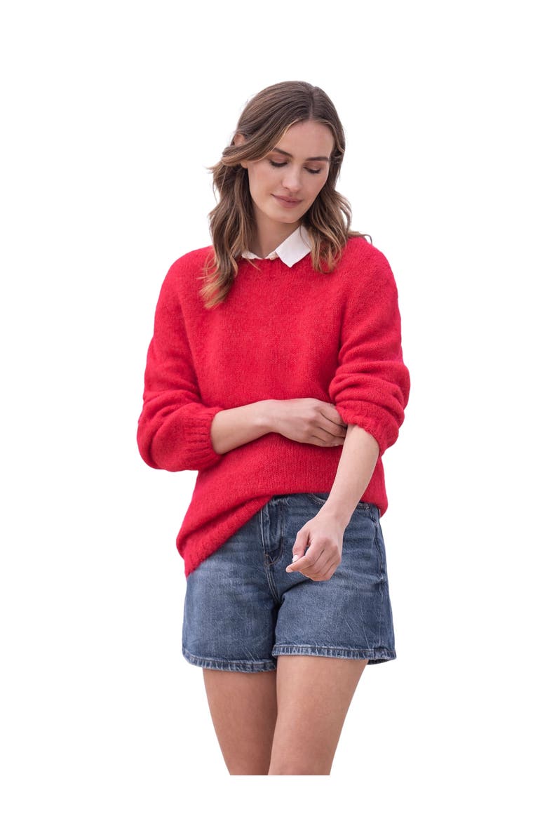 Alpaca Cotton Slouch Sweater, Main, color, RASPBERRY