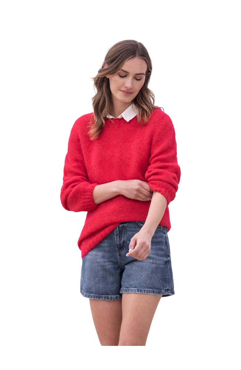 Celtic & Co. Alpaca Cotton Slouch Sweater, Main, color, Raspberry