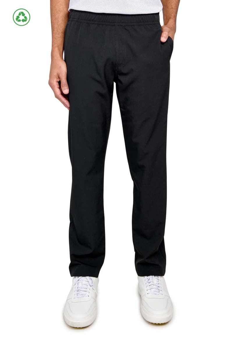 Regular Fit Solid Drawstring Recycled Performance Golf Pants, Main, color, BLACK