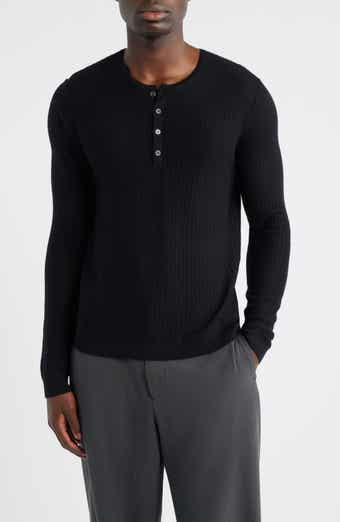 John Varvatos Albano Regular Fit Merino Wool & Silk Rib Henley
