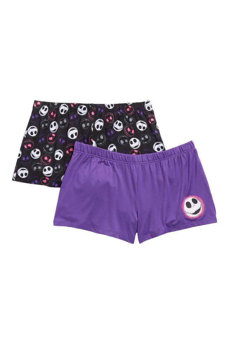 Nightmare Before Christmas 2-Pack Pajama Shorts, Main, color, BLACK